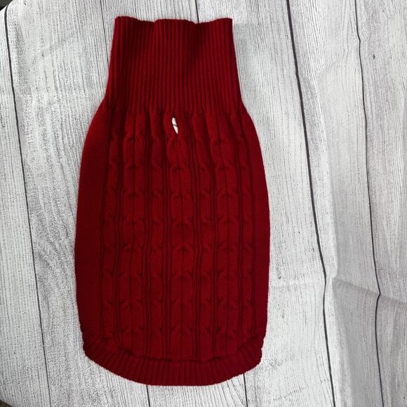 St. John's Bark Red Cable Knit Dog Sweater Size Medium - Picture 4 of 9